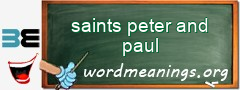 WordMeaning blackboard for saints peter and paul